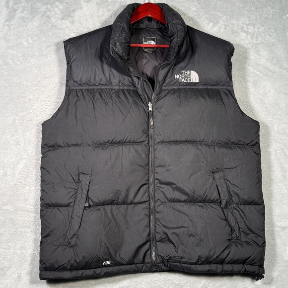 North Face Vest Mens‎ XXL Black Vintage Nuptse Down Puffer Full Zip - Picture 1 of 11